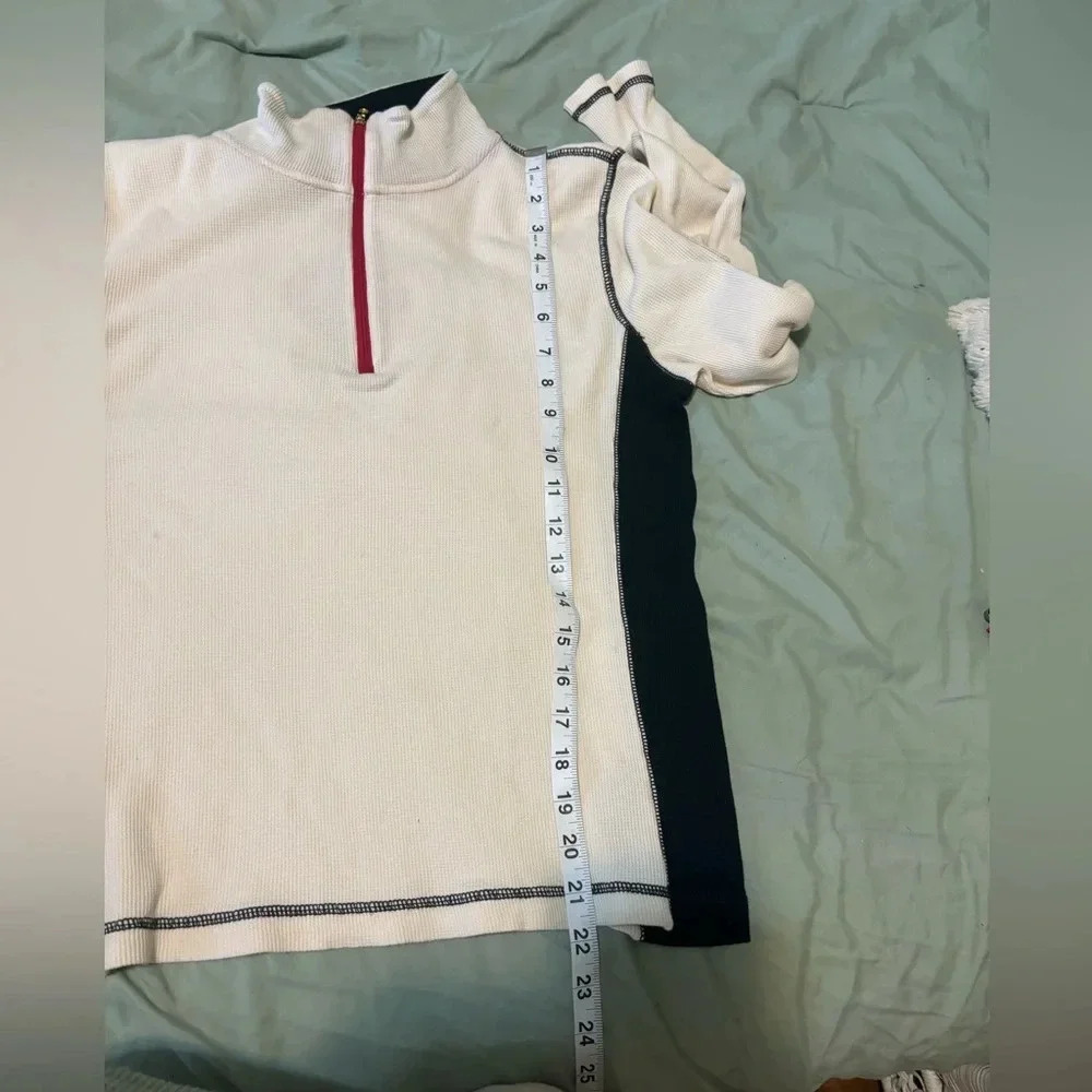 Ralph Lauren Sport Cream Quarter Zip. Made from thermal waffle material. Size PL - Picture 4 of 11